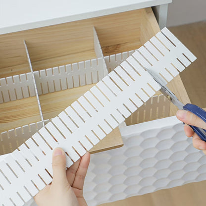 24Pcs Adjustable Drawer Divider DIY Storage Organiser for Cabinets-White