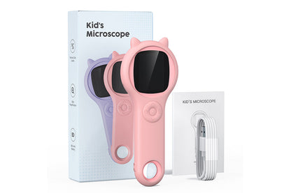 Portable Handheld Magnifying Glass for Kids Mini Microscope Educational Toy-Pink color