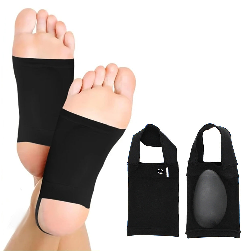 Arch Support Soft Pad Brace Sleeve Ankle Foot Wrap For Feet Flat-Black