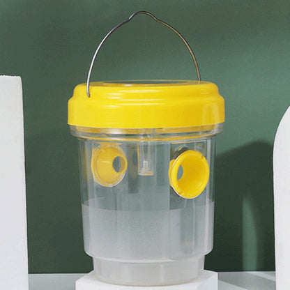 2 Pack Solar Powered Wasp Traps Outdoor Hanging Carpenter Bee Catchers Yellow