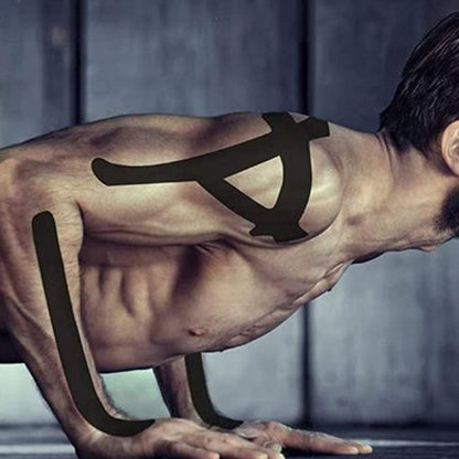 Kinesiology Tape Waterproof Breathable Latex-Free for Ankle Wrists Knees Black