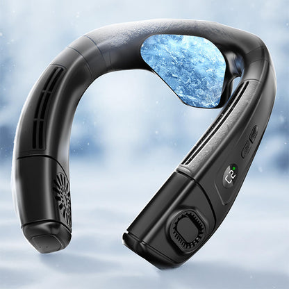 Wearable Neck Fan with Semiconductor Cooling - Black