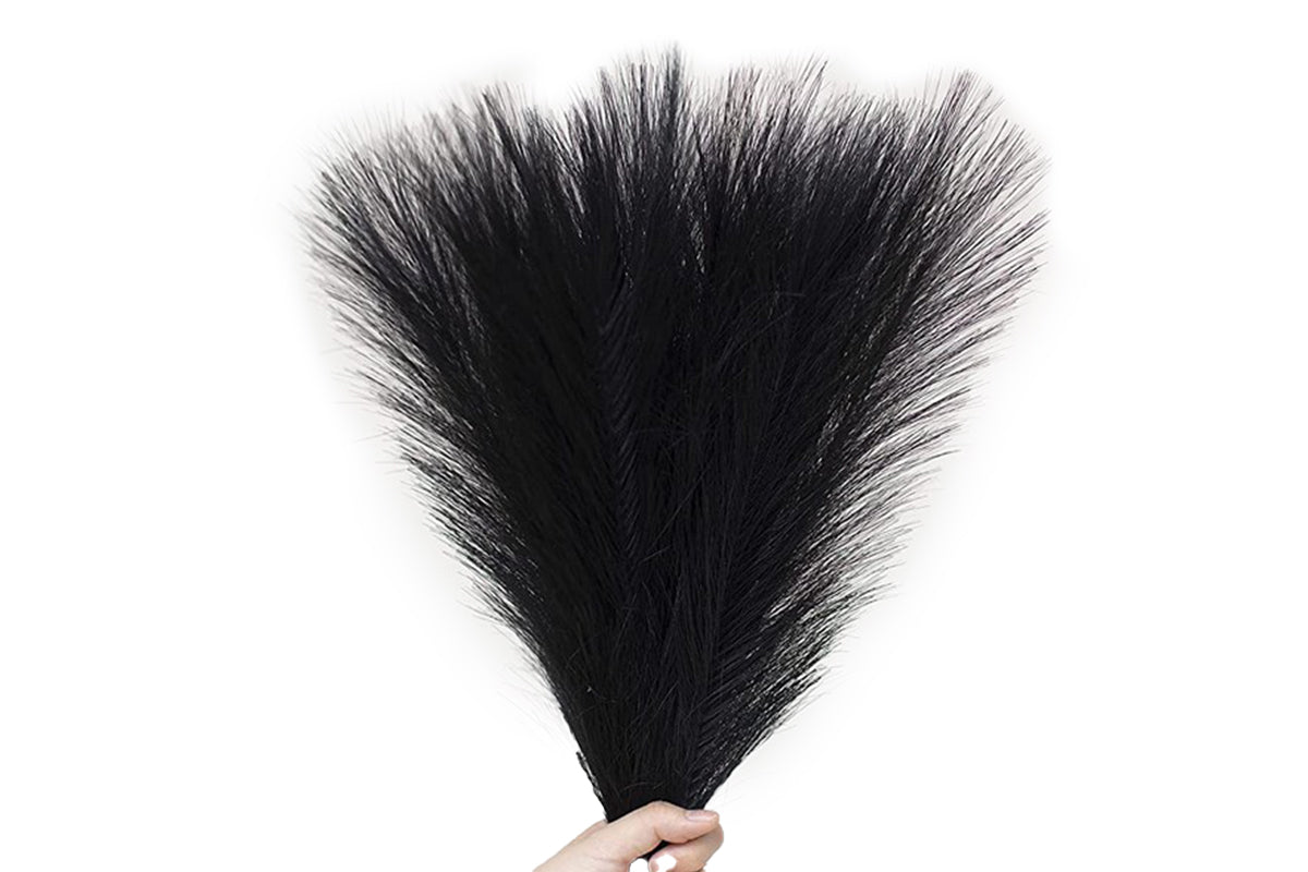 4pcs Faux Pampas Grass Boho Room Decor Flowers Bunches for Wedding Party-Black