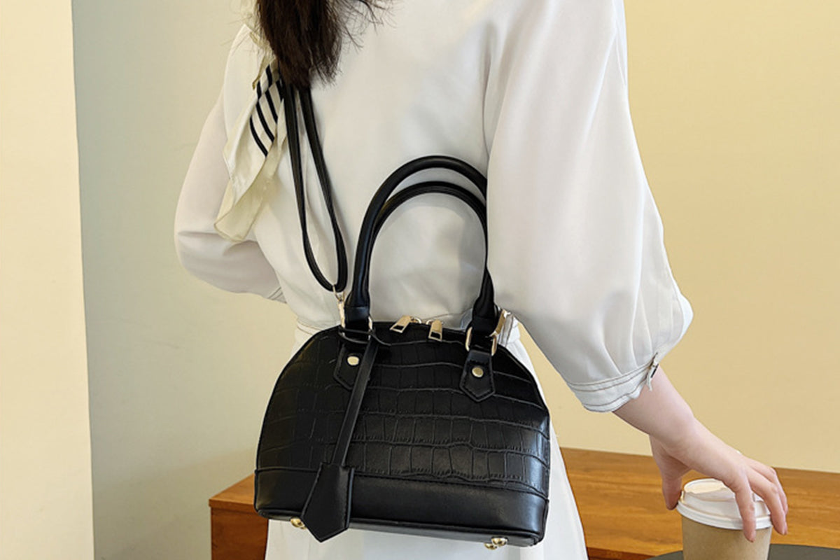 2Pcs Crossbody Bags For Women Vegan PU Leather Purses Handbag-Black And Orange