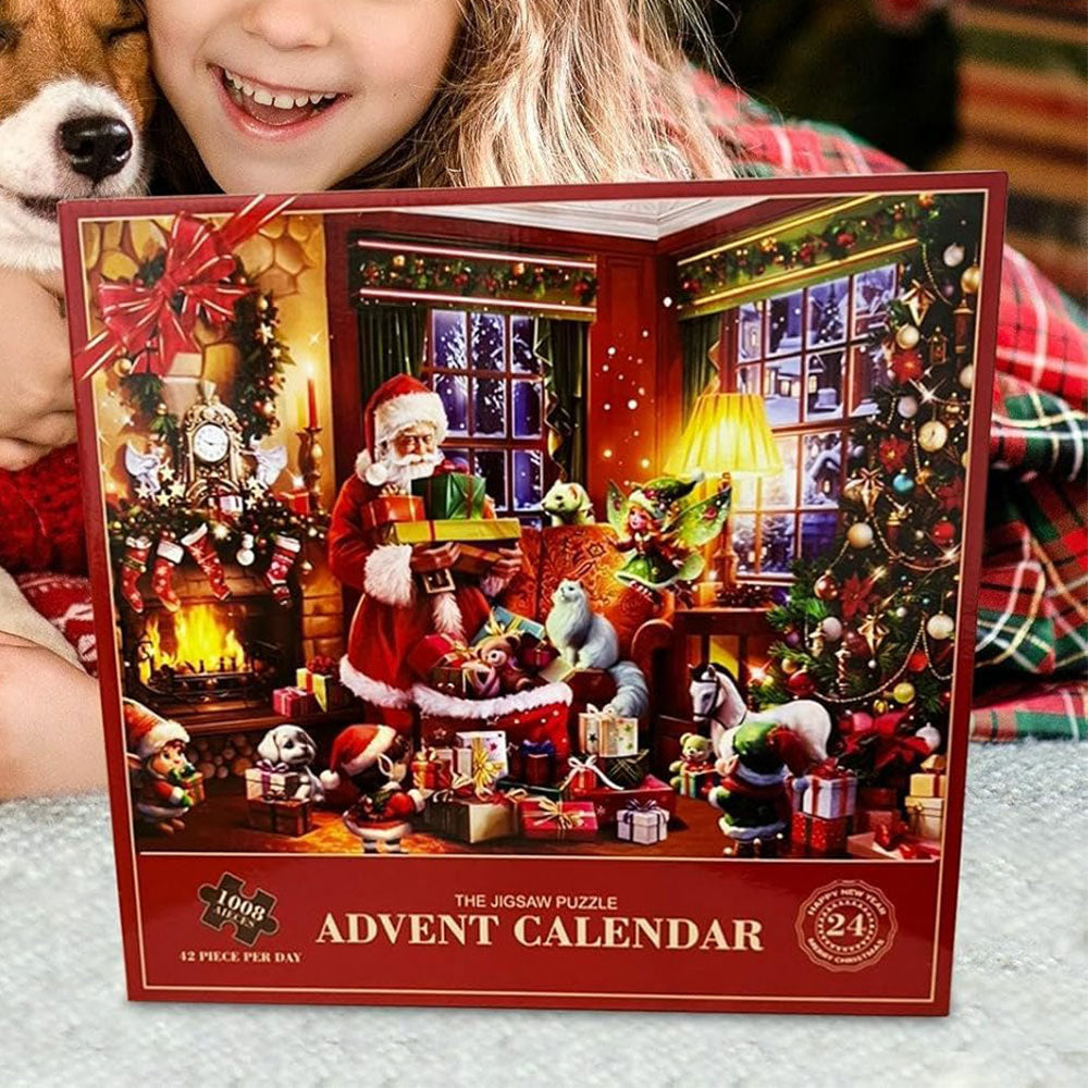 24 Days Advent Calendar 1008Pcs Christmas Puzzle Countdown Calendar Xmas Jigsaw Puzzle Style 2