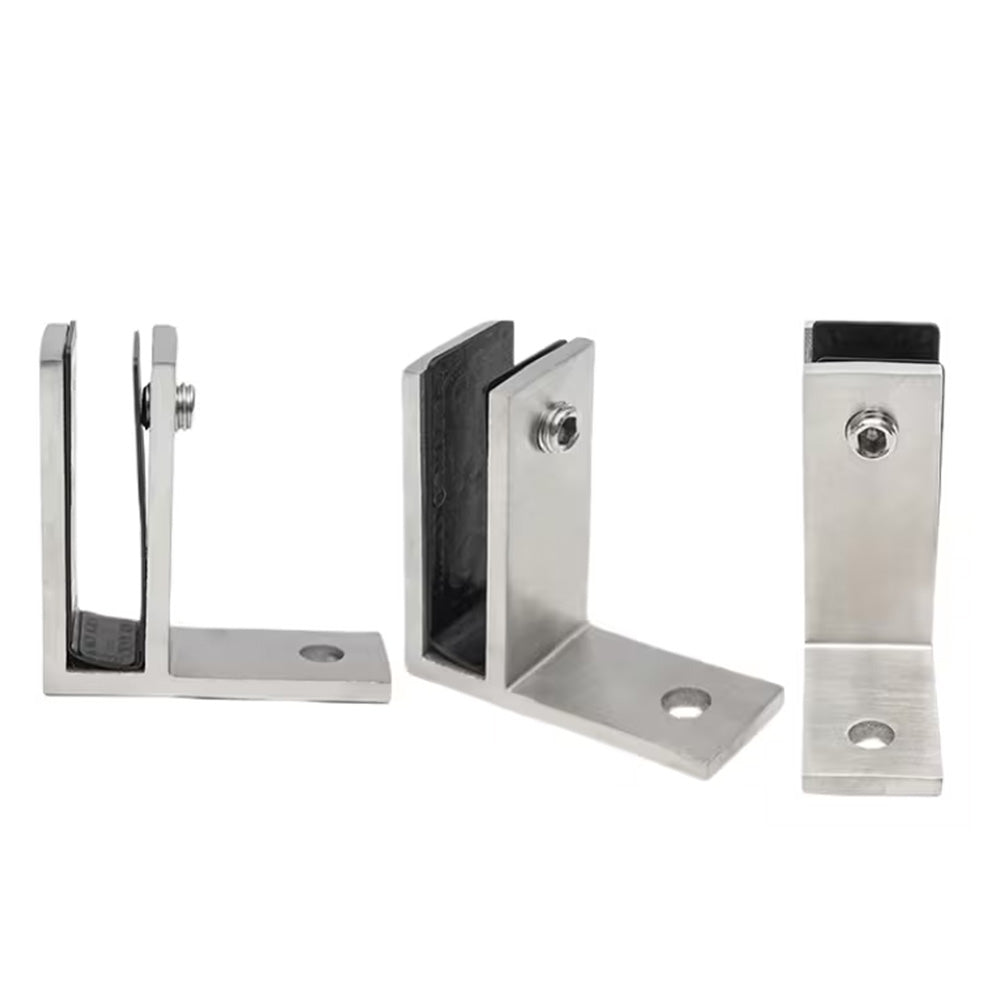 304 Stainless Steel Pool Fence Glass Clamp for 10 to 12mm Panels - Silver