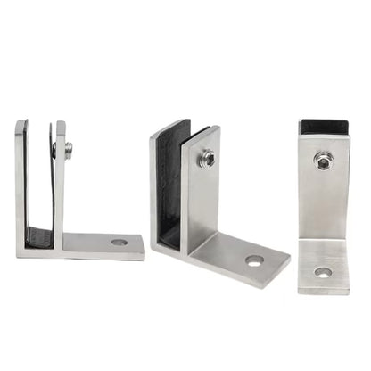 304 Stainless Steel Pool Fence Glass Clamp for 10 to 12mm Panels - Silver