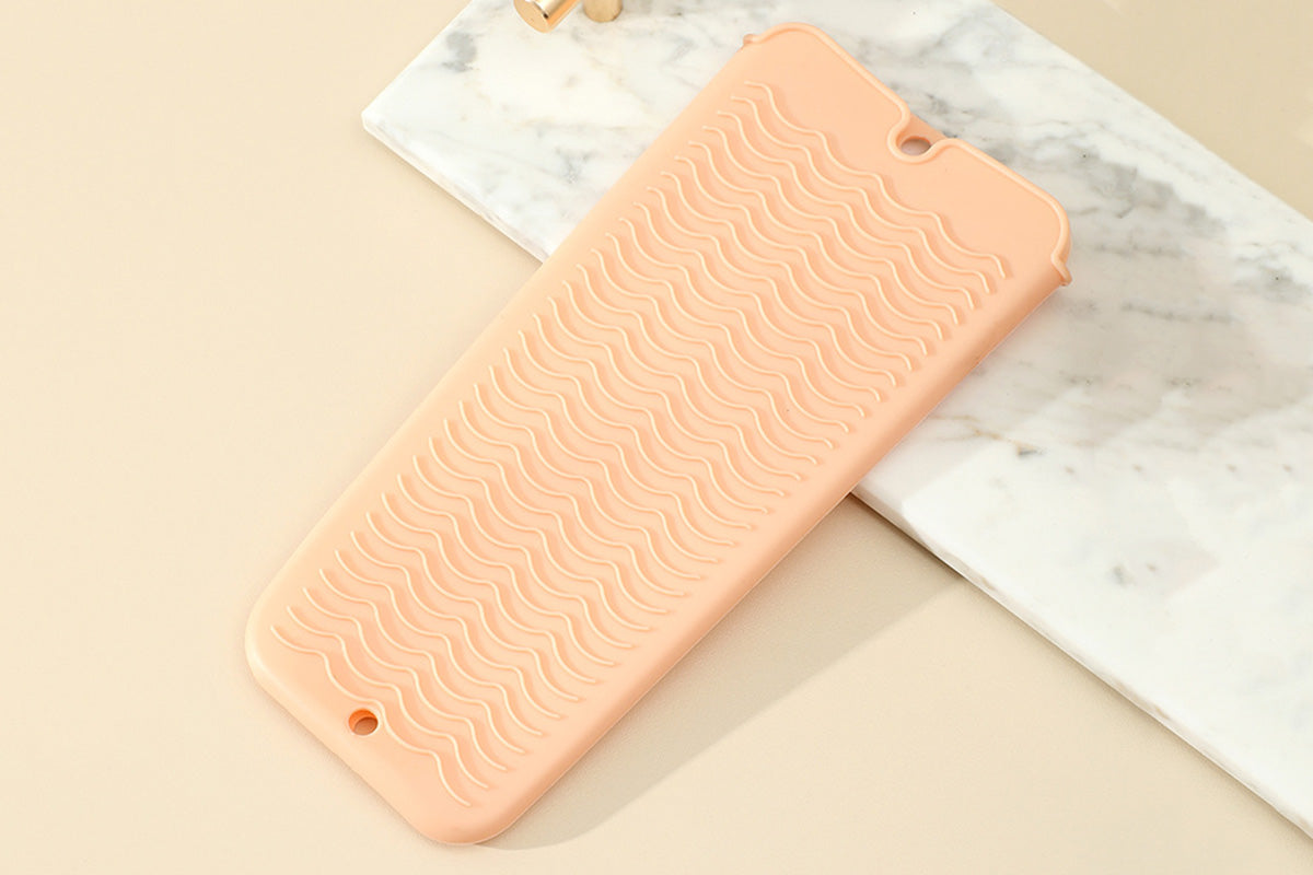 4 Pack Heat Resistant Silicone Pouch for Hair Styling Tools-Nude