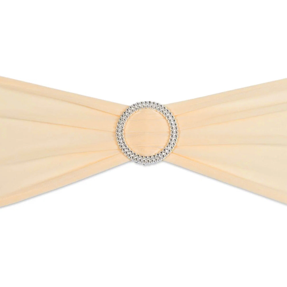 Elastic Chair Sashes Bows with Buckle Spandex Chair Bands - Champagne