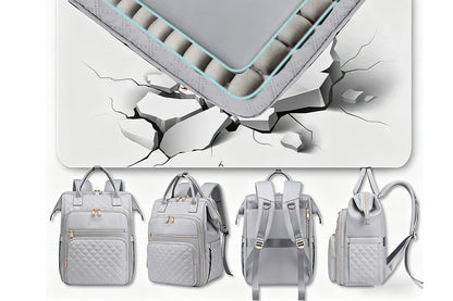 2-in-1 Laptop Lunch Backpack - Grey