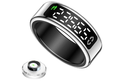 Smart Ring Health Tracker Waterproof Fitness Rings for Heart Rate Sleep-Silver
