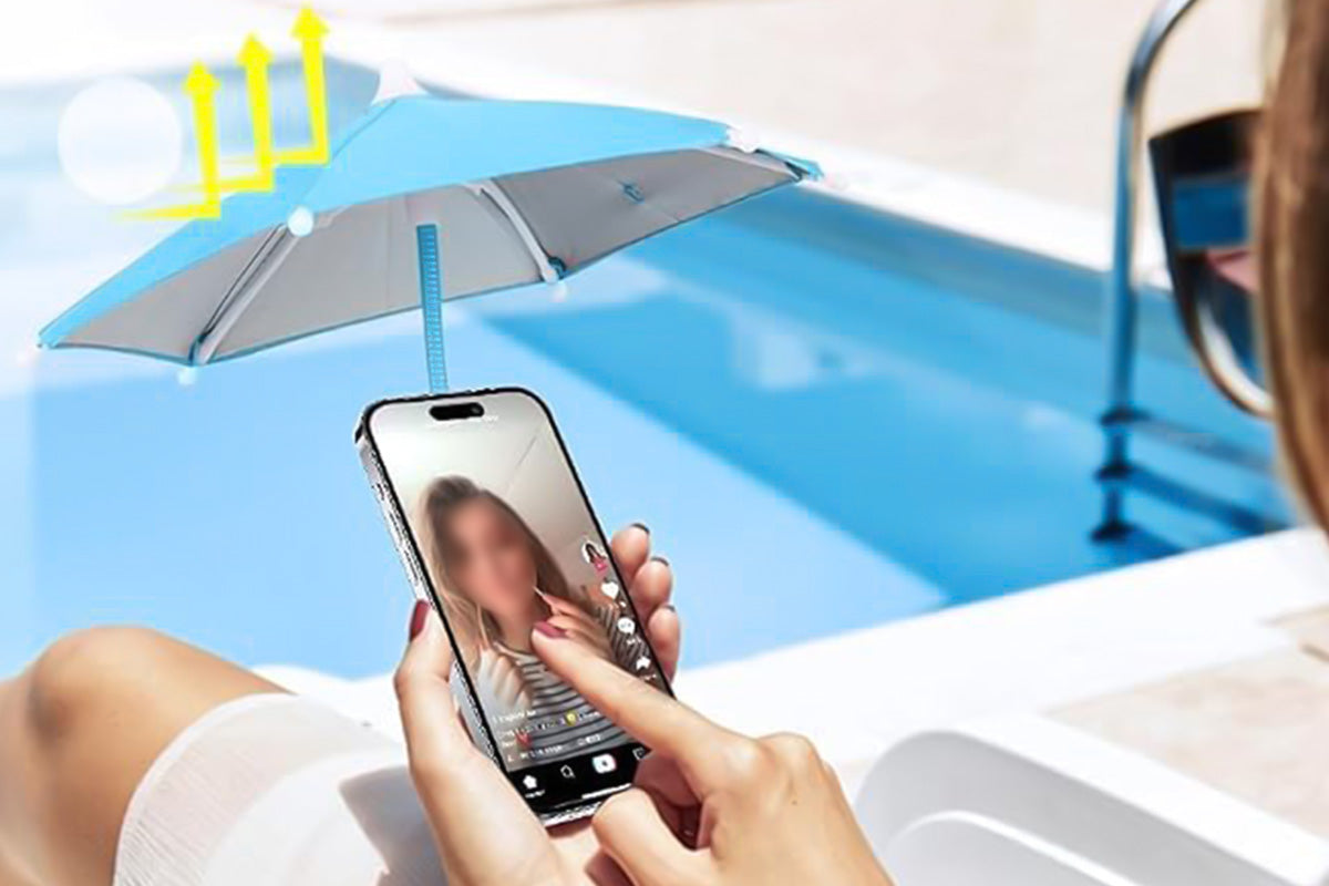 Adjustable Smartphone Umbrella Stand-Blue