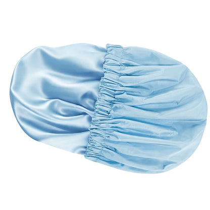 Water-Resistant Double-Layer Shower Cap - Blue