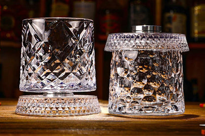 270ML Rotating Transparent Whiskey Glass - Bubble Style