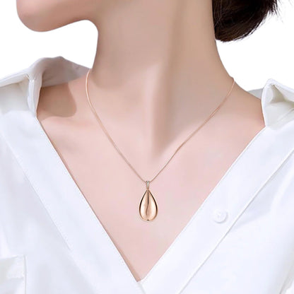 Stainless Steel Teardrop Cremation Pendant â€?Keepsake Memorial Necklace Rose Gold