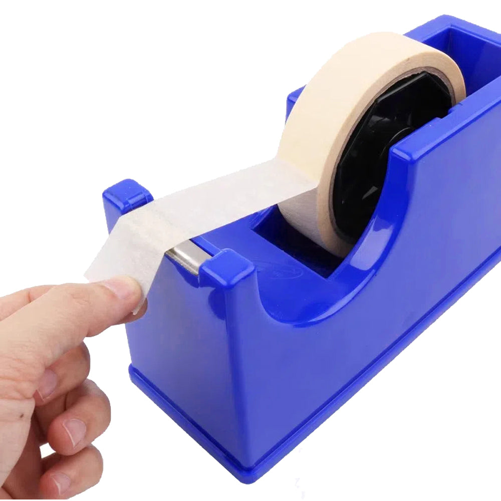 Heavy Duty Cello Tape Dispenser with 6 Roll Clear Tape-Blue