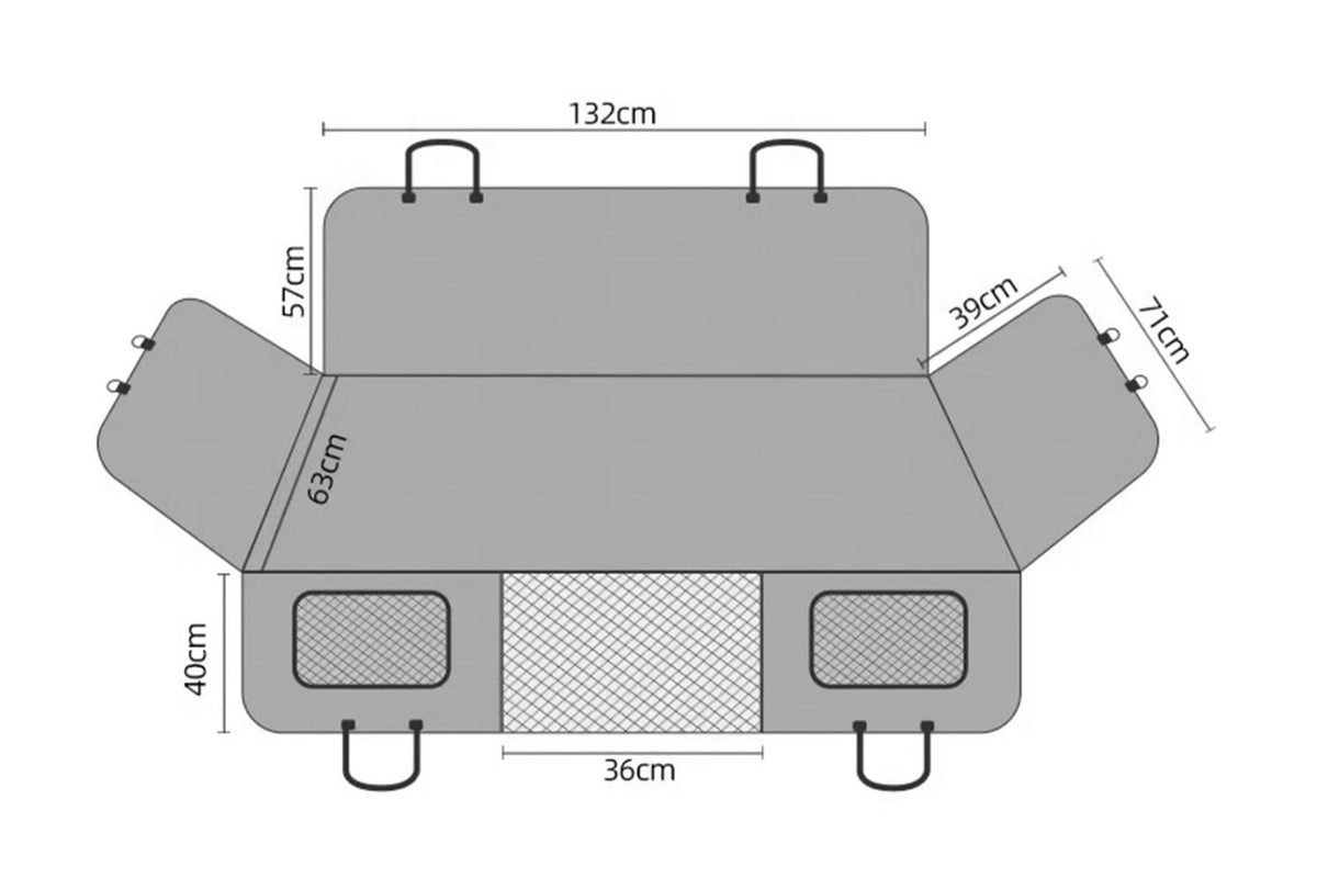 132x158CM Back Seat Extender for Dogs