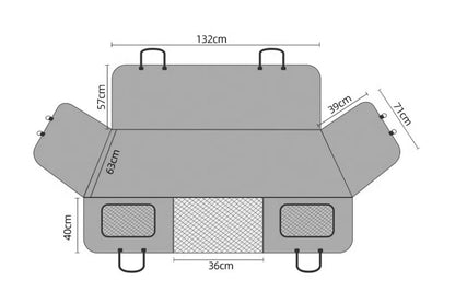 132x158CM Back Seat Extender for Dogs
