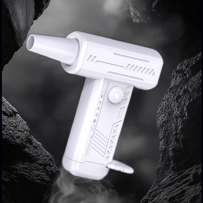 2-in-1 Electric Air Duster 130000 RPM Mini Blower with LED Light for Camping Home Car White