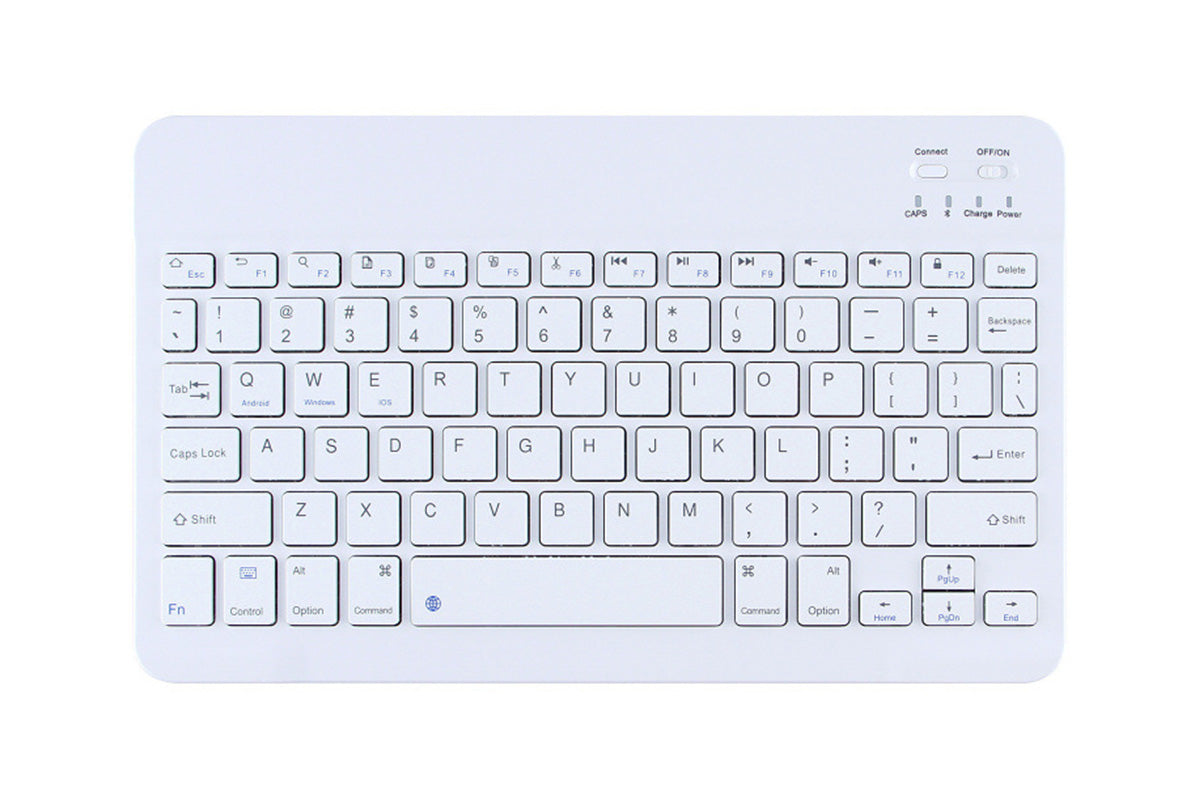 Ultra Slim Portable Wireless Bluetooth Keyboard Mouse Combo for Tablet Laptop -White