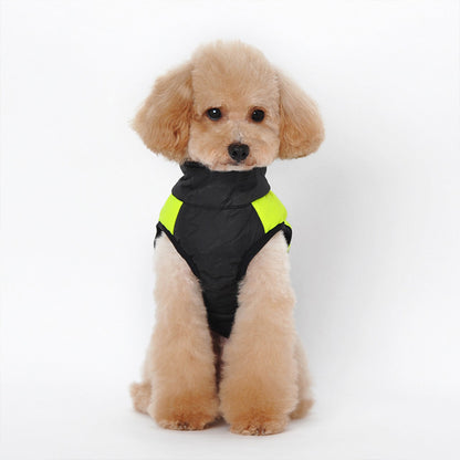 Windproof Waterproof Dog Winter Coat Jacket Warm Dog Vest Cold Weather Apparel-Green