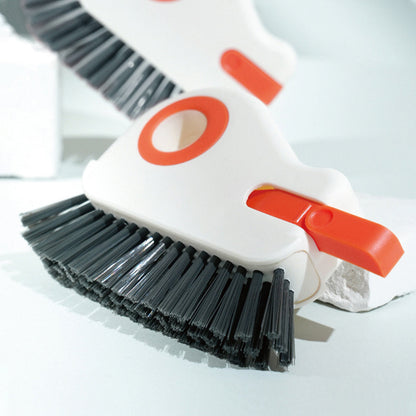 2-in-1 Groove Crevice Cleaning Brush Window Track Cleaning Tool with Hidden Scraper Orange