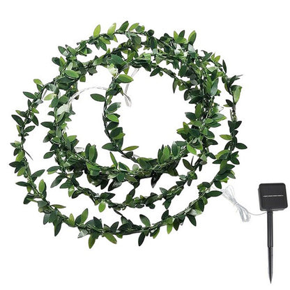 10m 100 LED Artificial Ivy Leaves Solar String Light -Style 3