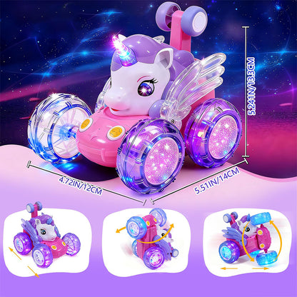 360 Degree Stunt RC Car with Lights Music Rollover Car - Purple