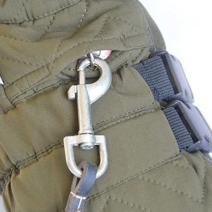 Warm Dog Vest Reflective Coat Windproof Winter Jacket for Pet Dogs Green