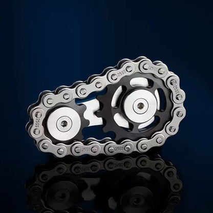 Bike Chain Fidget Toy Metal Spinner Stress Relief Focus Aid Black