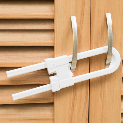 6Pcs Baby Proofing Locks U-Shaped Sliding Cabinet Locks Adjustable Childproof Latch