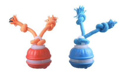 2Pcs USB Rechargeable Rolling Dog Ball Toy Blue and Orange
