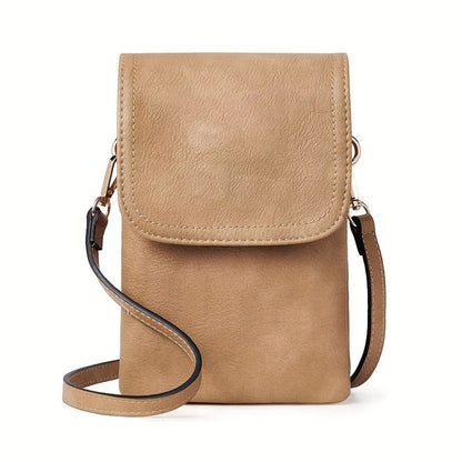 PU Leather Women¡¯s Crossbody Bag with Adjustable Strap Small Cell Phone Purse Khaki