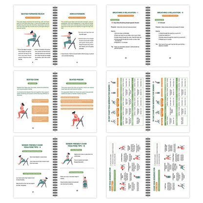 Chair Yoga Book for Seniors: Strength Balance & Wellness Exercises -Orange