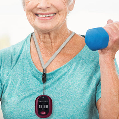 4G Personal GPS Tracker SOS Alarm for Kids and Elderly Wine Red