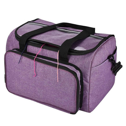 Knitting Storage Bag Wool Tote Crichet Hook Needles Accessories Organizer-Purple