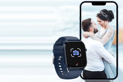 Smart Watch 1.85-Inch Fitness Watch with Heart Rate Sleep Monitor Blood Oxygen Blood Pressure Activity Tracker-Navy