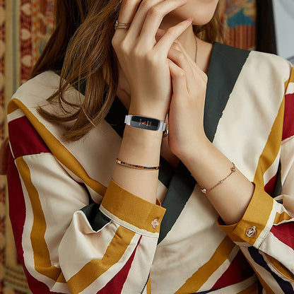 19.5cm Replacement Watch Band Adjustable Stainless Steel Watch Strap Compatible with Fitbit Inspire 3 Watch Silver