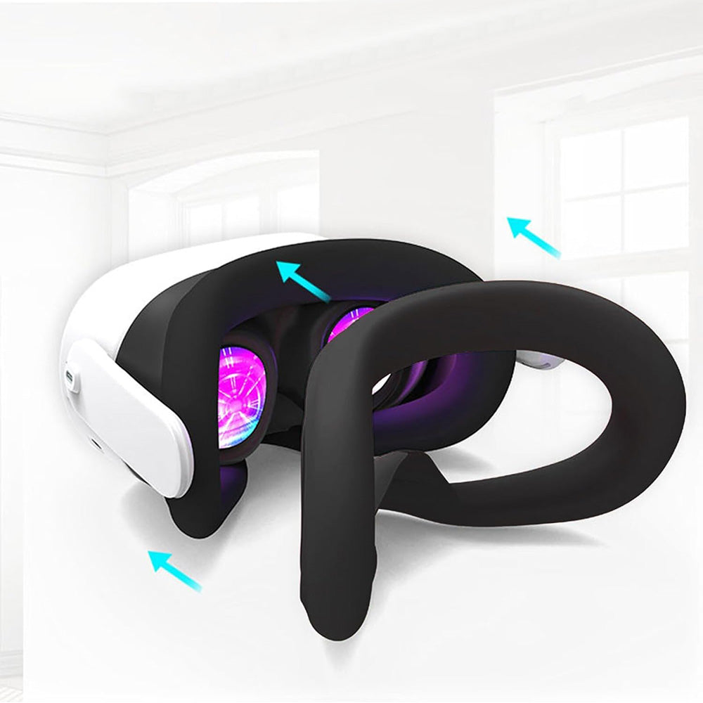7-Piece Silicone Protective Case Set for Meta Quest 3S VR Headset Accessories Black
