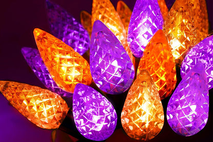 7M Solar Strawberry String Lights Waterproof Christmas Decor-Purple and Orange