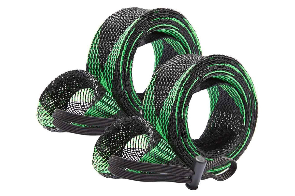 2Pcs Fishing Rod Sock with Strap Fishing Rod Sleeve for Baitcasting-Green