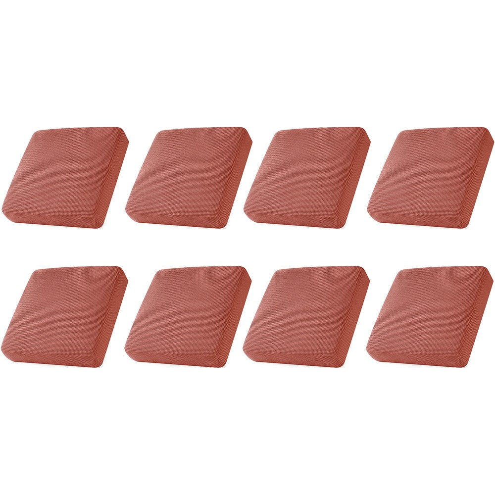 8Pcs Stretch Sofa Seat Cushion Cover Red
