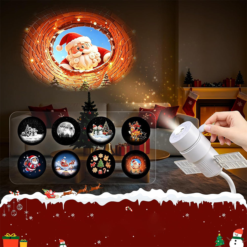 Christmas USB Projector Light with Slides Night Light Projector with 8 Slides