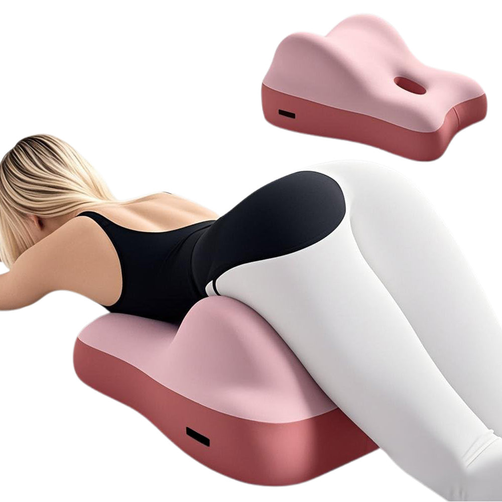 Ergonomic Memory Foam Reclining Pillow Prone Reading Cushion for Bed and Sofa-Pink