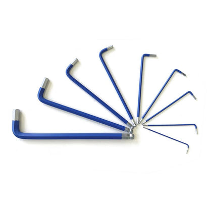 9Pcs Long Arm Ball End Hex Key with CRV Steel for Car and Motorcycle Repair-Blue