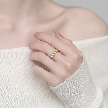 2Pcs Opening Fidget Spinner Rings for Women Adjustable Stress Spinning Rings Rose Gold