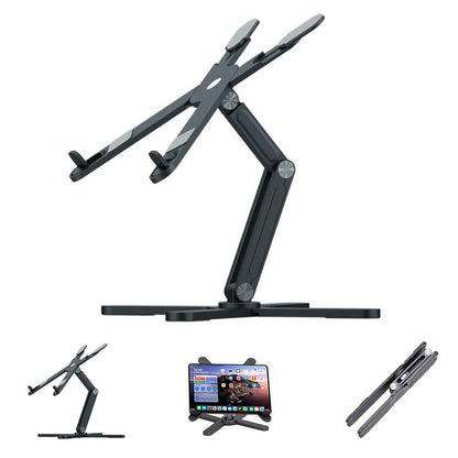 360 Degree Rotating Aluminum Laptop Stand Adjustable Desktop Notebook Holder Gray