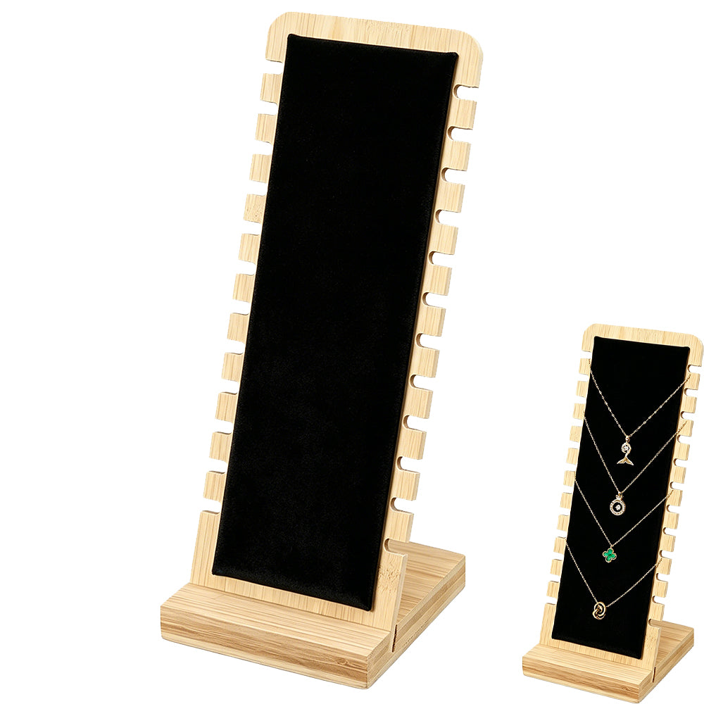 Bamboo Necklace Display Stand for Vendor- Black