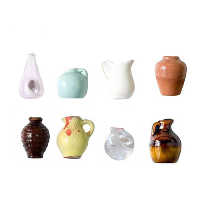 8-Pack 3D Ceramic Vase Fridge Sticks Mini Colorful Home Decor
