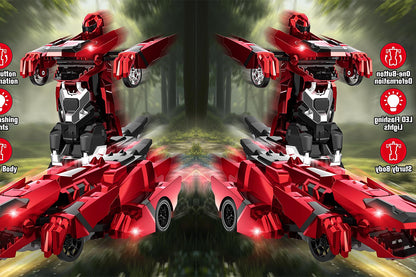 Dinosaur Transform Rc Cars 2.4Ghz Remote Control Car Transforming Robot-Red